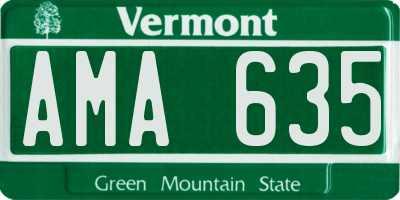 VT license plate AMA635