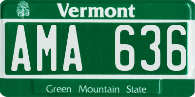 VT license plate AMA636