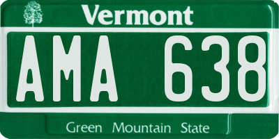 VT license plate AMA638