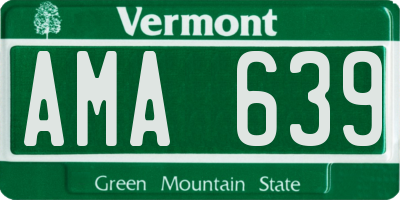 VT license plate AMA639
