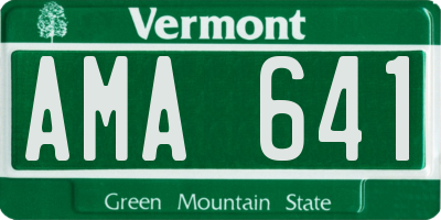 VT license plate AMA641