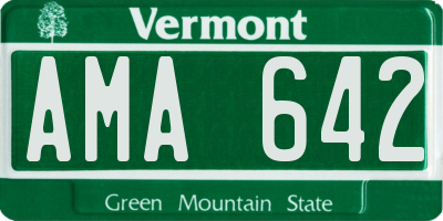 VT license plate AMA642