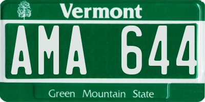 VT license plate AMA644