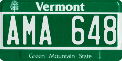 VT license plate AMA648
