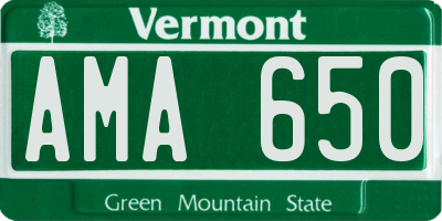 VT license plate AMA650