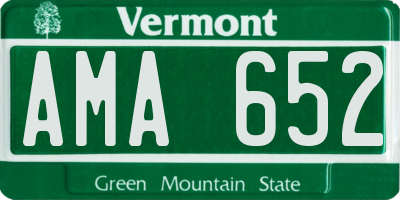 VT license plate AMA652