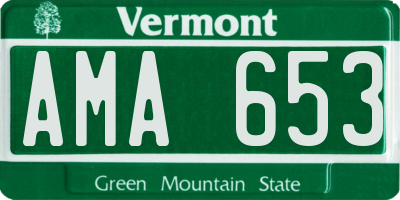 VT license plate AMA653