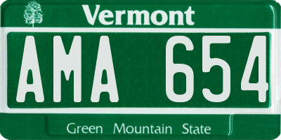 VT license plate AMA654