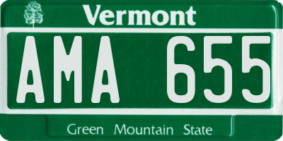 VT license plate AMA655