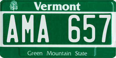 VT license plate AMA657