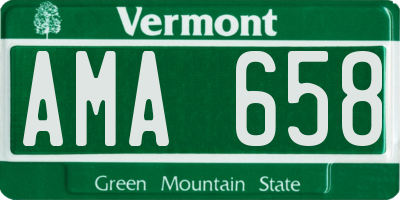 VT license plate AMA658