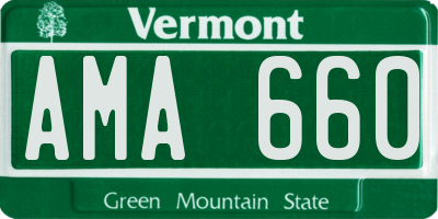 VT license plate AMA660