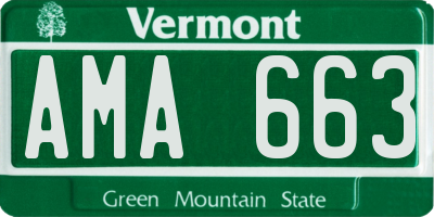 VT license plate AMA663