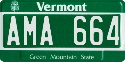 VT license plate AMA664