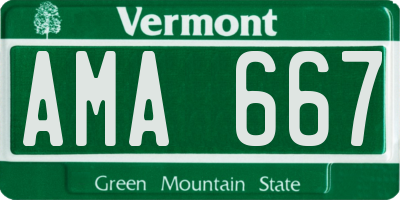 VT license plate AMA667