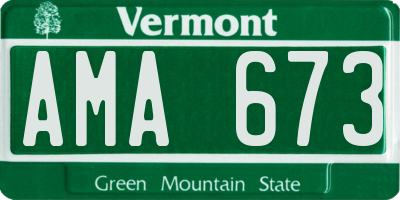 VT license plate AMA673