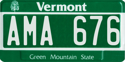 VT license plate AMA676