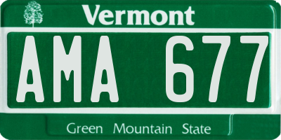 VT license plate AMA677