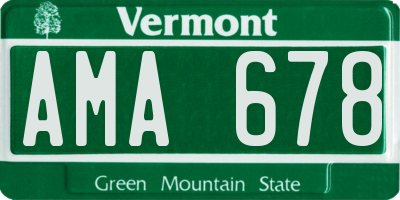 VT license plate AMA678