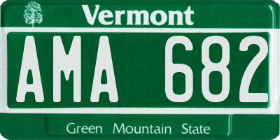 VT license plate AMA682