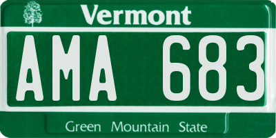 VT license plate AMA683