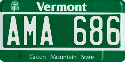 VT license plate AMA686