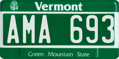 VT license plate AMA693