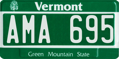 VT license plate AMA695