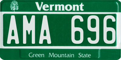 VT license plate AMA696