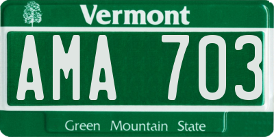 VT license plate AMA703