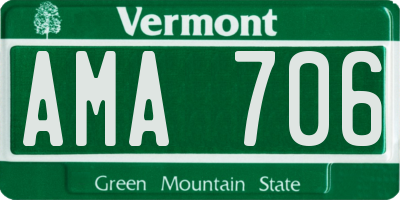 VT license plate AMA706