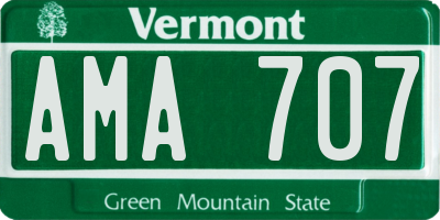 VT license plate AMA707