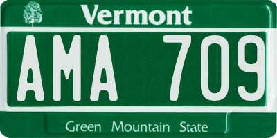 VT license plate AMA709