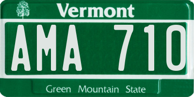VT license plate AMA710