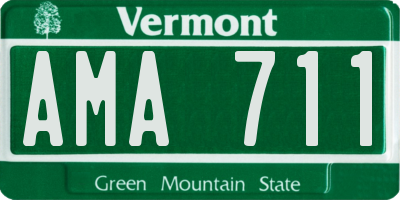 VT license plate AMA711
