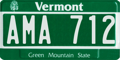 VT license plate AMA712