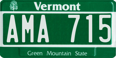VT license plate AMA715