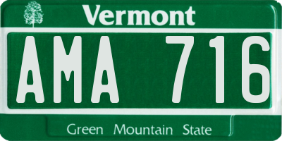 VT license plate AMA716