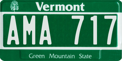 VT license plate AMA717