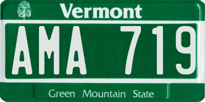 VT license plate AMA719