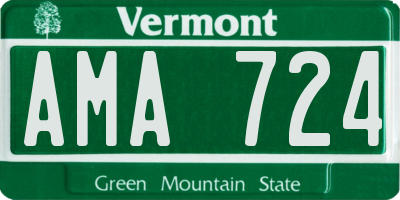 VT license plate AMA724