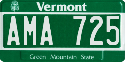 VT license plate AMA725