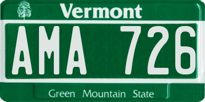 VT license plate AMA726