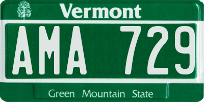 VT license plate AMA729