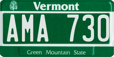 VT license plate AMA730