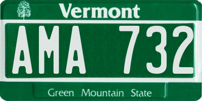 VT license plate AMA732