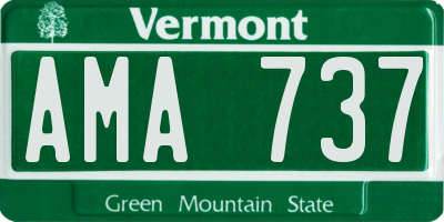 VT license plate AMA737