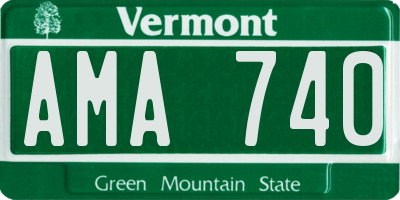 VT license plate AMA740