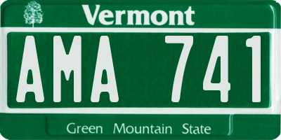 VT license plate AMA741