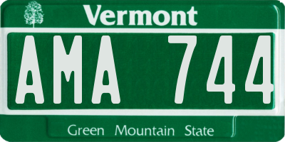VT license plate AMA744
